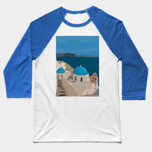 Santorini Greece Baseball T-Shirt